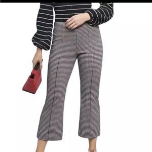 Cartonnier Anthropologie Cropped Houndstooth Straight Leg Pants Sz XL(?) Preppy